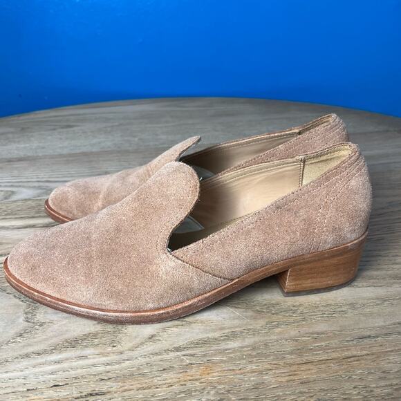 Soludos Sophia Suede Block Heel Loafers Tan Drivers Women’s Size 8 - Picture 4 of 9